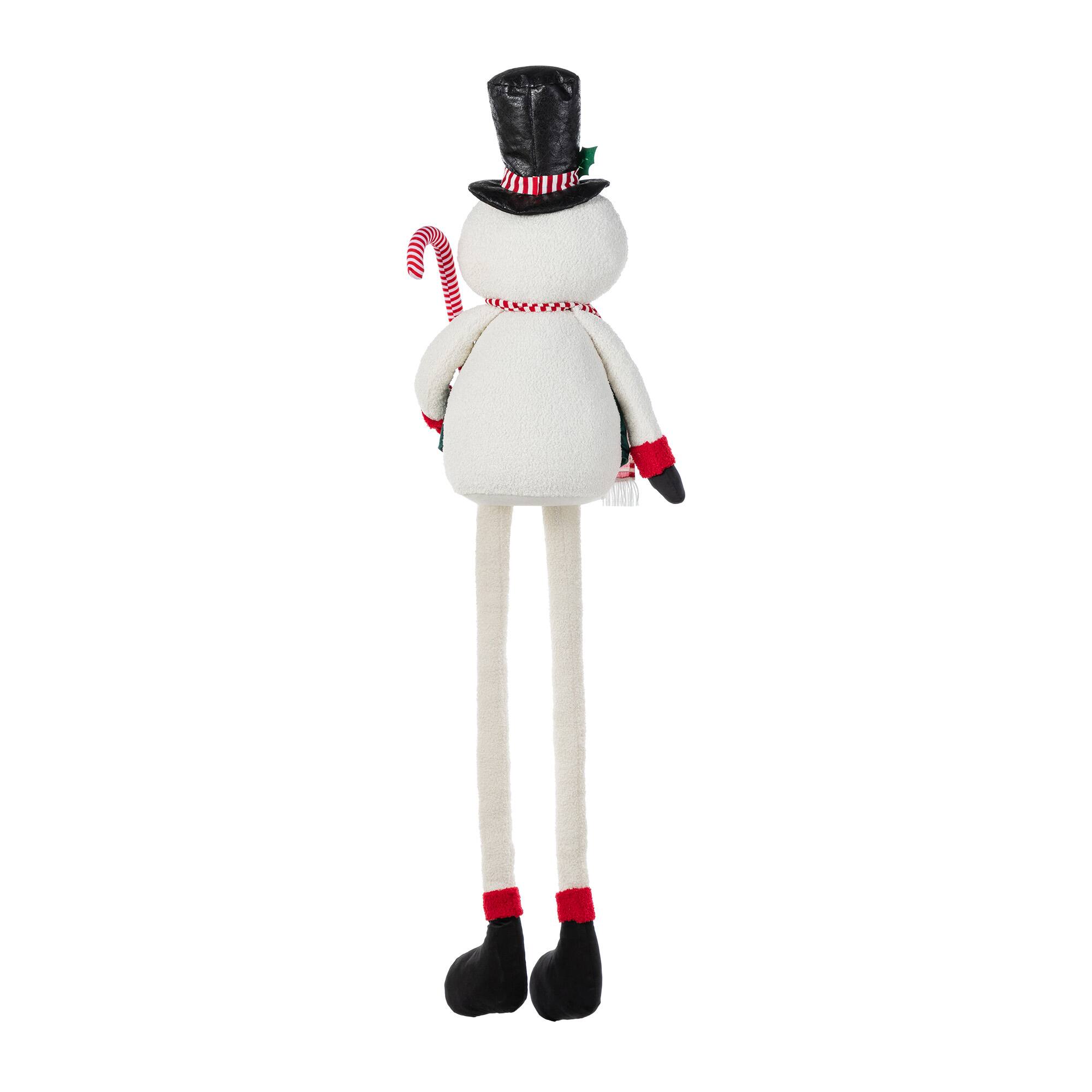 Glitzhome® 60"H Christmas Oversized Fabric Snowman With Dangle Legs